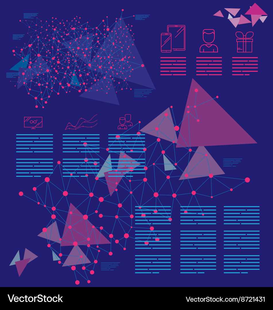 Lines and red circles in techno space leaflet Vector Image