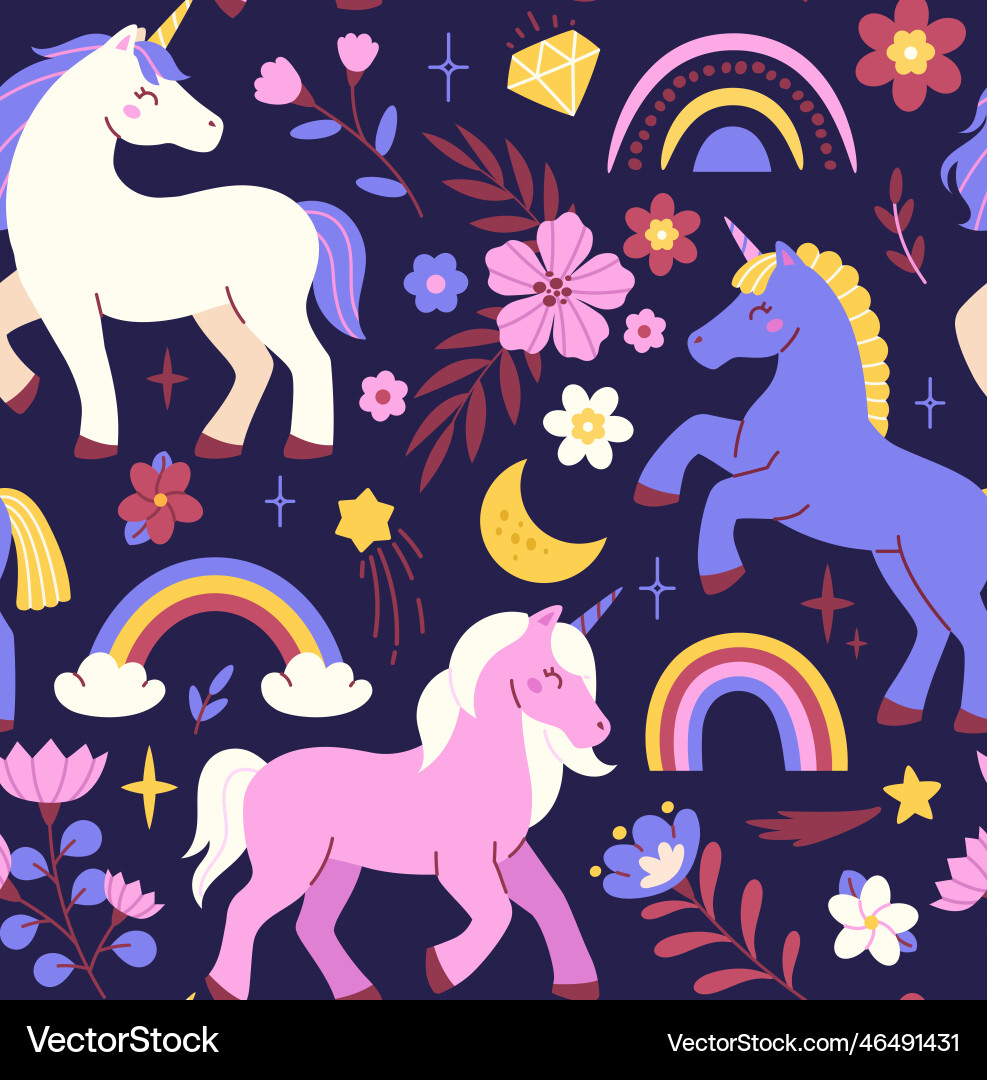 Magical Unicorn Pattern vector image