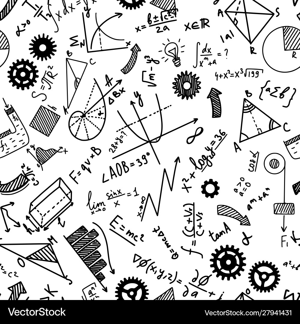 Math Formulas & Equations Pattern vector image