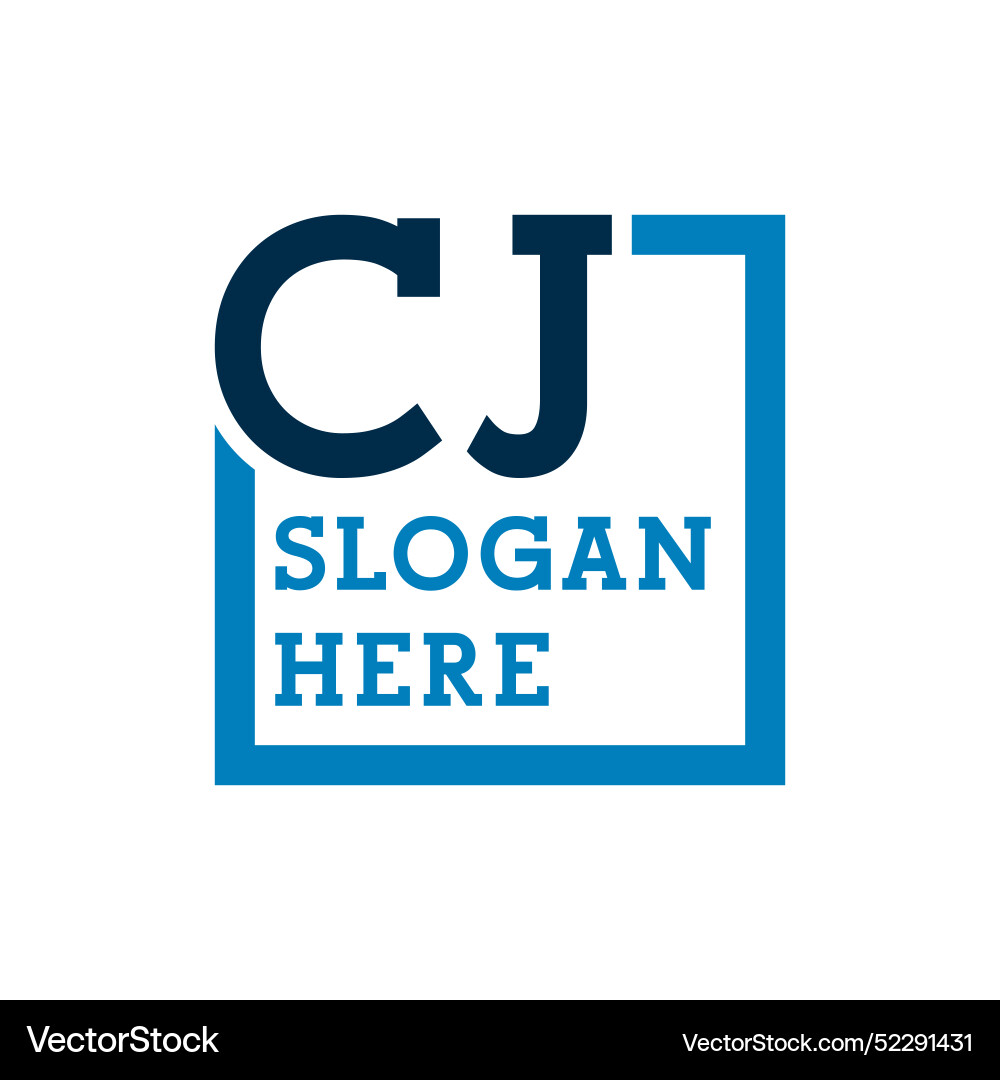 Minimal initials logo letters c and j cj initial Vector Image