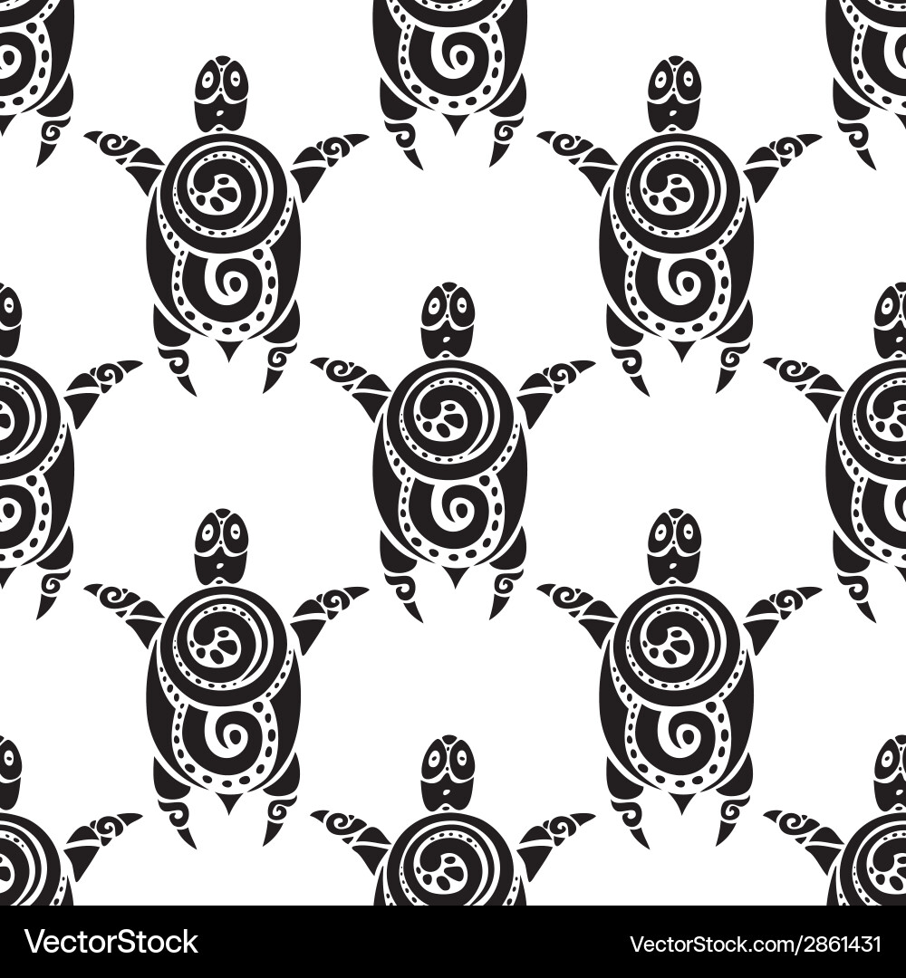 Polynesian Turtle Pattern vector image