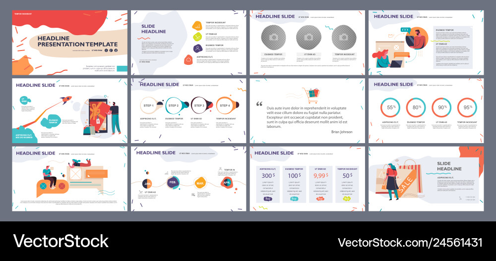 Presentation Slides with Infographics vector image