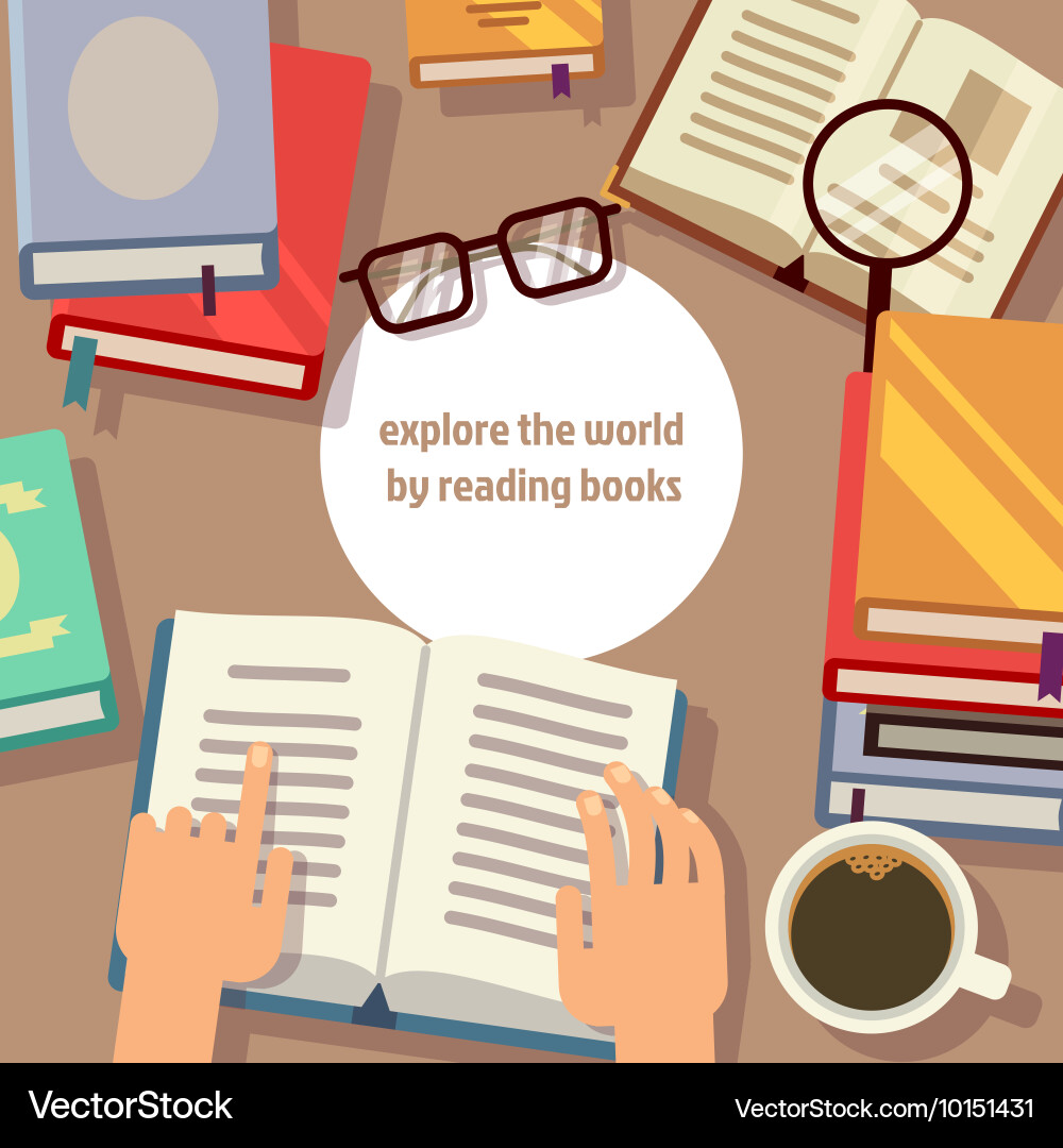 Reading Study Workspace Vector Image