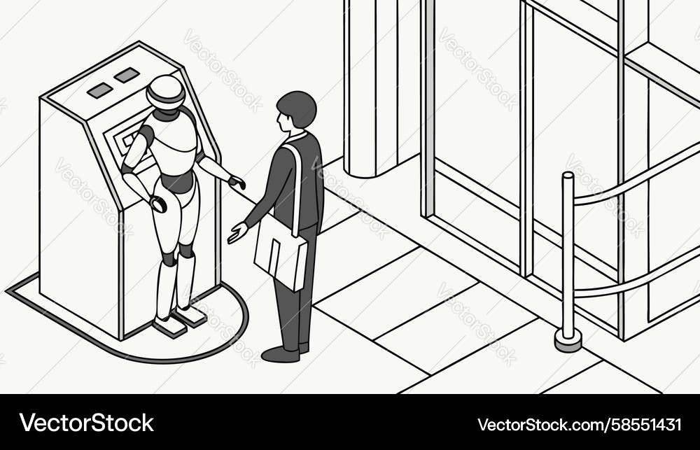 Robotic Interface Display Vector Image