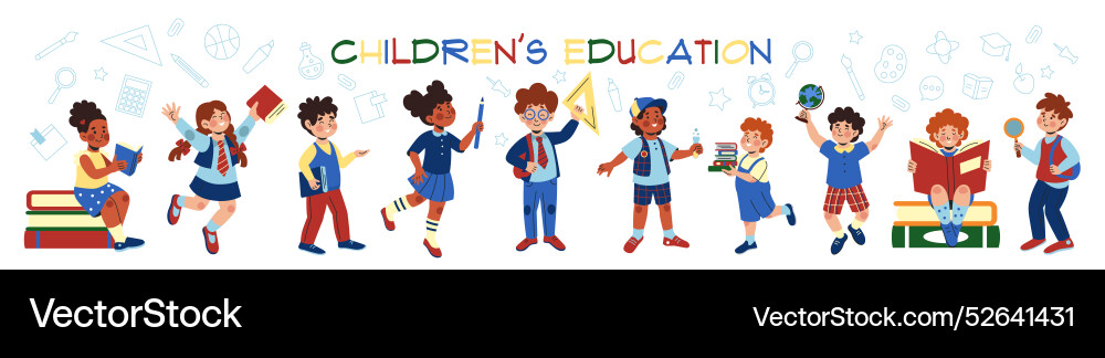 School children education students study girls School children education students study girls vector image