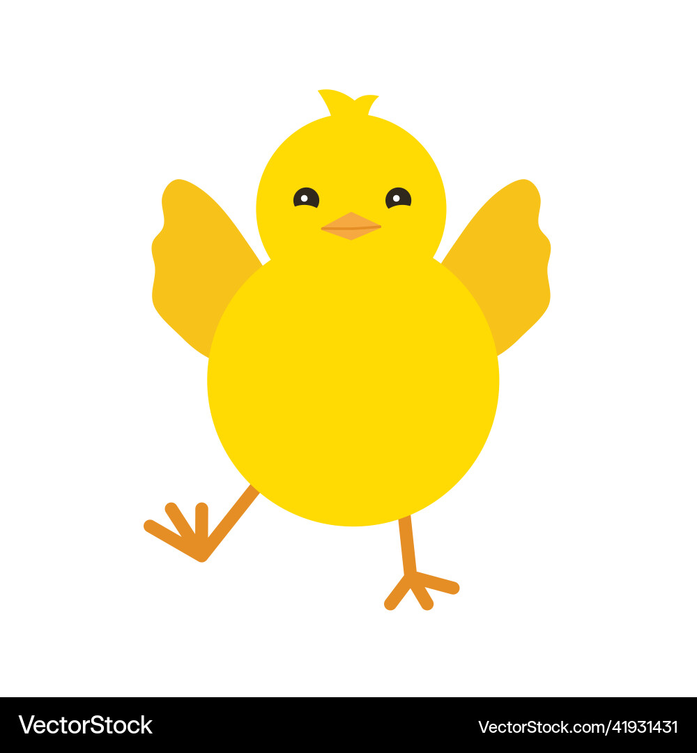 Süße gelbe Baby Hühnerfliege für Osterdesign Süße gelbe Baby Hühnerfliege für Osterdesign vektorbild