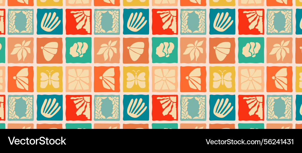 Seamless geometric retro pattern in patchwork Seamless geometric retro pattern in patchwork vector image