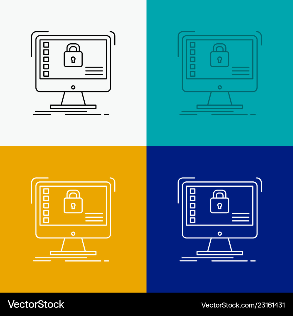 Secure protection safe system data icon over Vector Image
