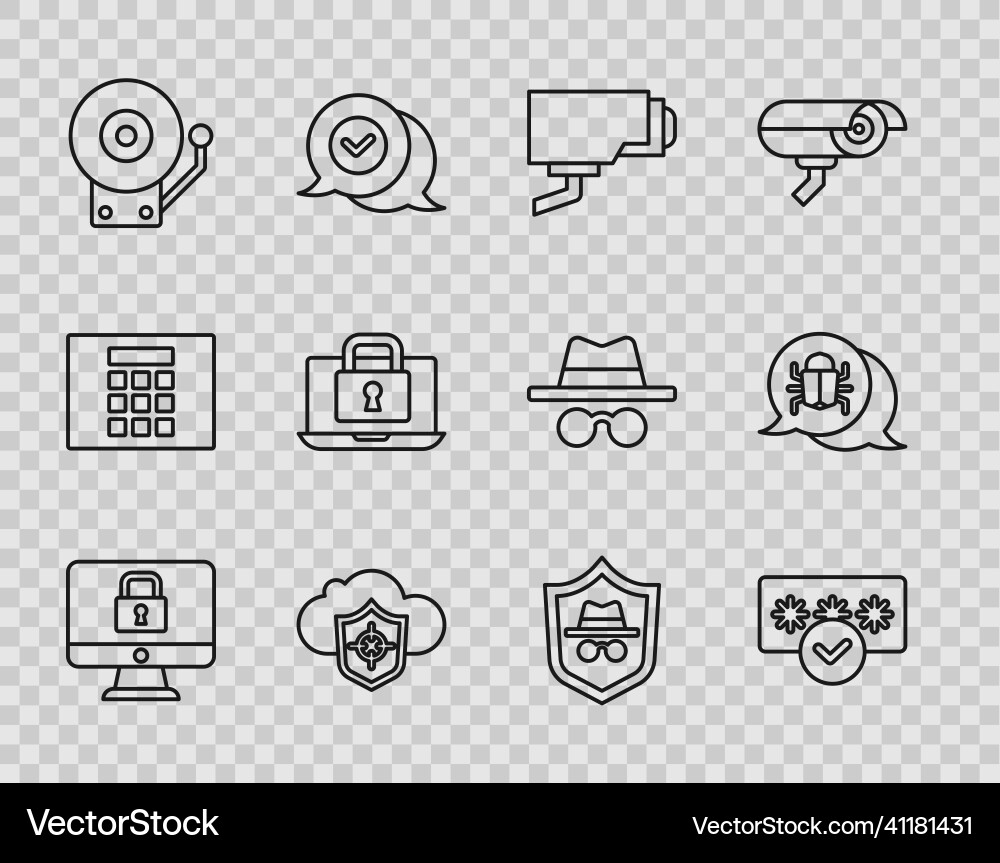 Set line lock on monitor password protection Set line lock on monitor password protection vector image
