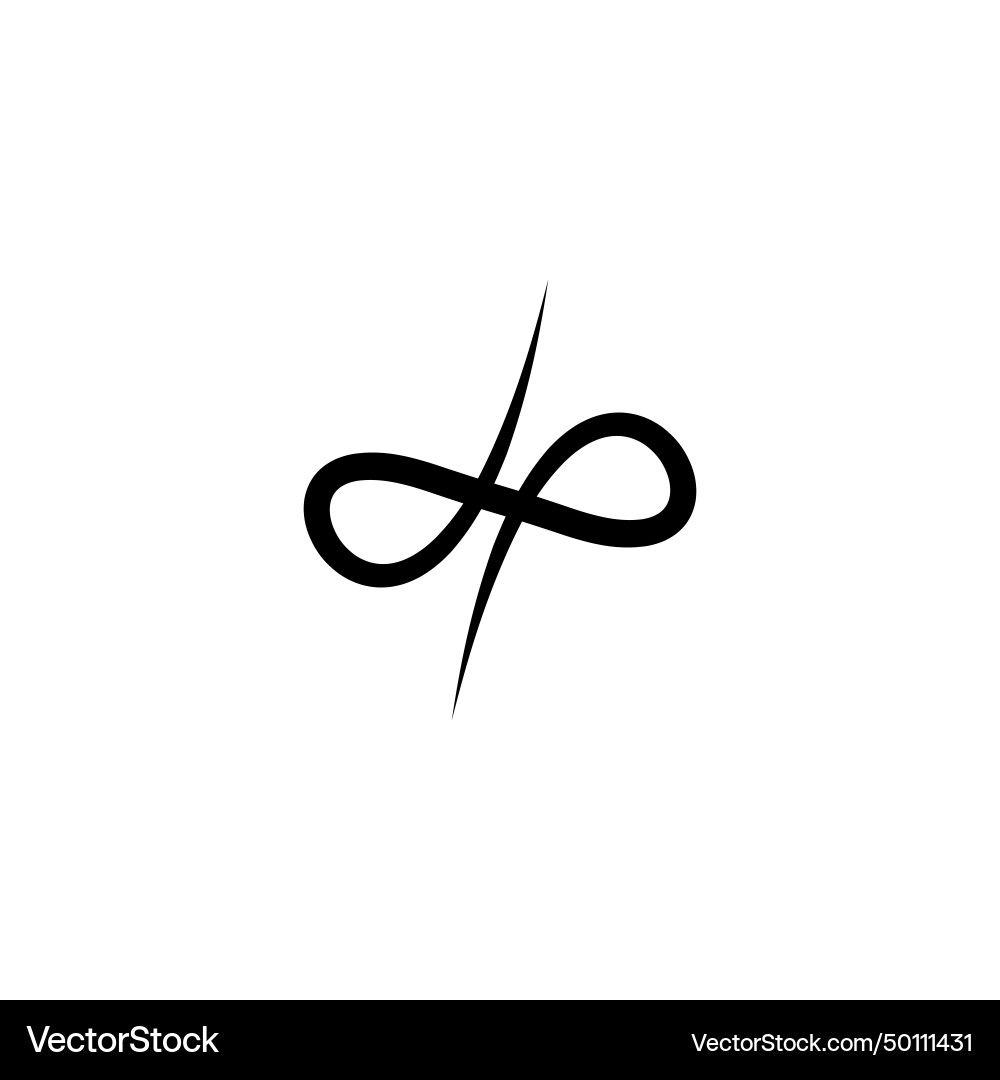 Signature letters d and p dp logo initials design vector image