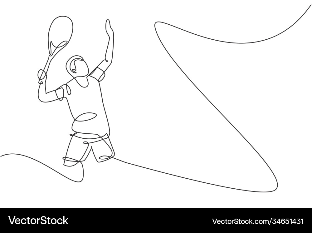 Single continuous line drawing young agile Single continuous line drawing young agile vector image