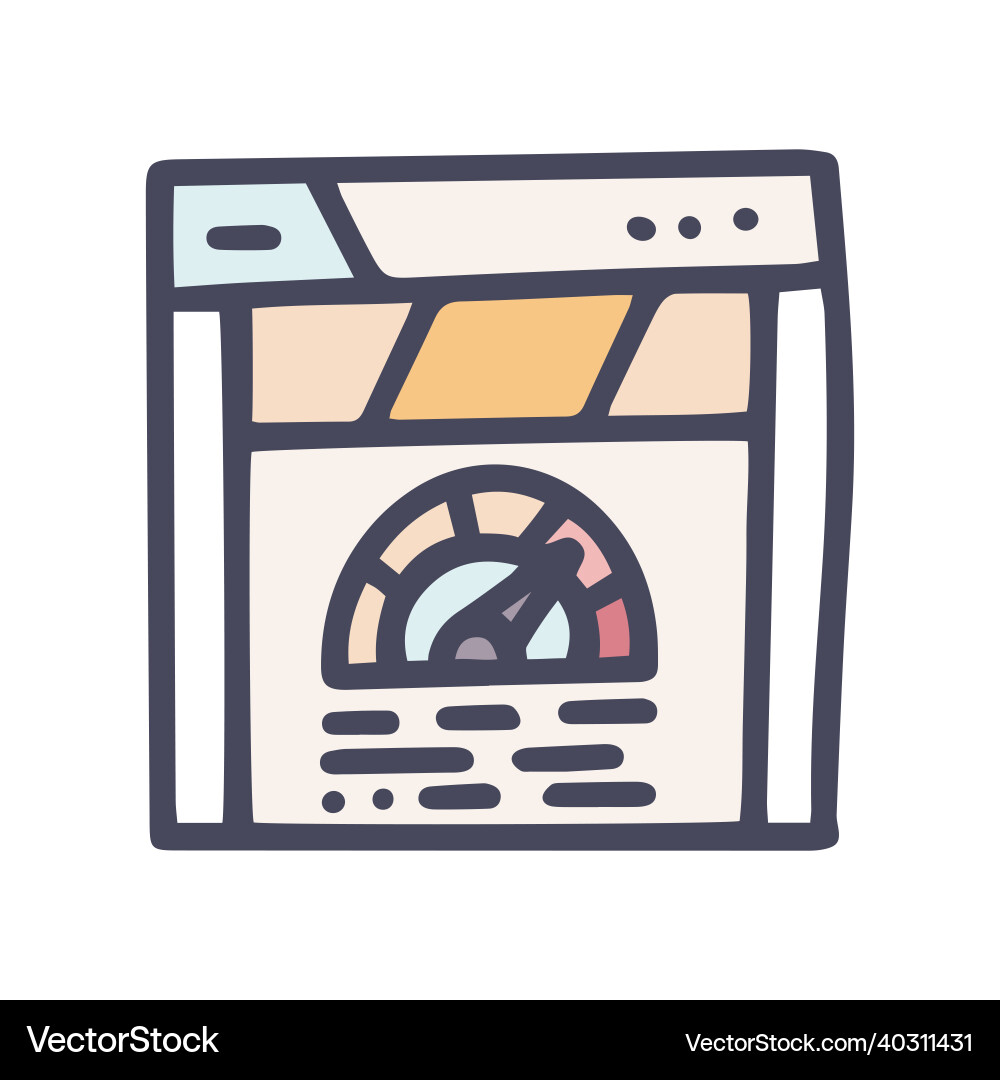 Website load speed color doodle simple icon Website load speed color doodle simple icon vector image