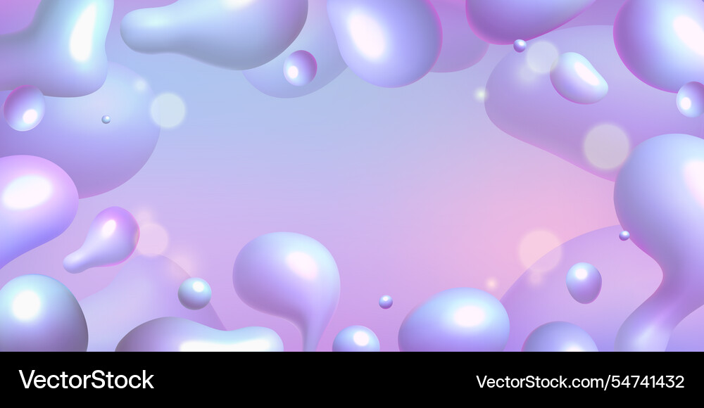 3d liquid bubbles gradient background with soft 3d liquid bubbles gradient background with soft vector image