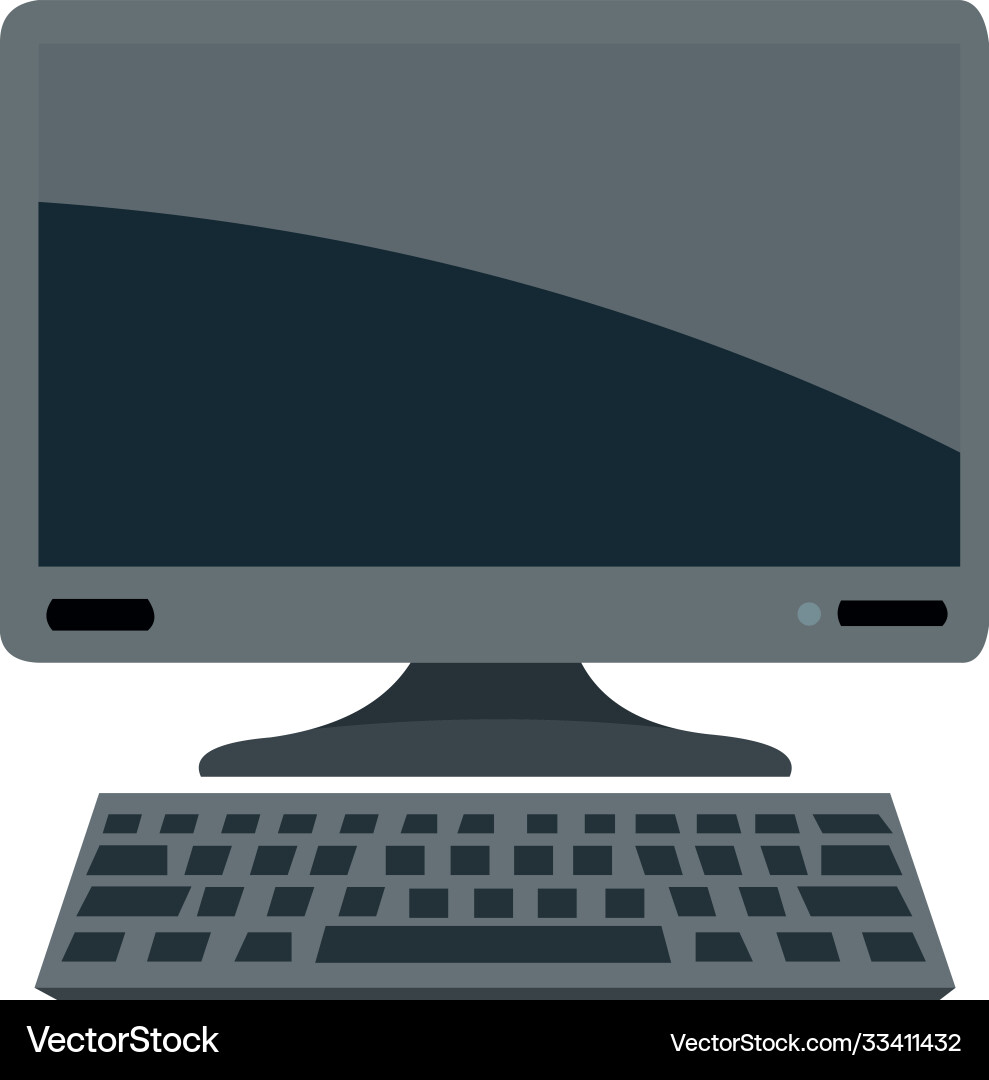 A monitor and keyboard A monitor and keyboard Vector Image
