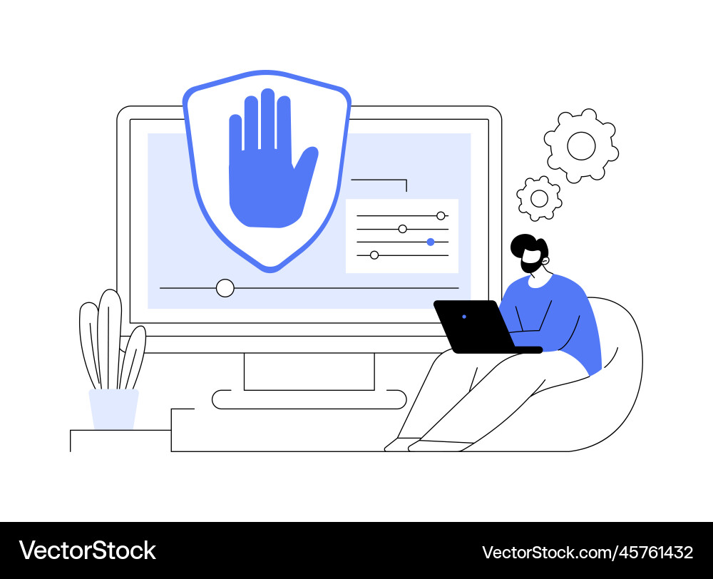 Ad blocking software abstract concept Ad blocking software abstract concept vector image