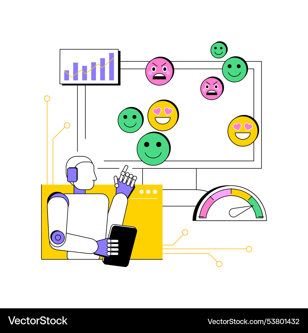 Ai-powered sentiment analysis abstract concept vector image