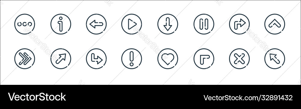 Arrow line icons linear set quality Arrow line icons linear set quality vector image