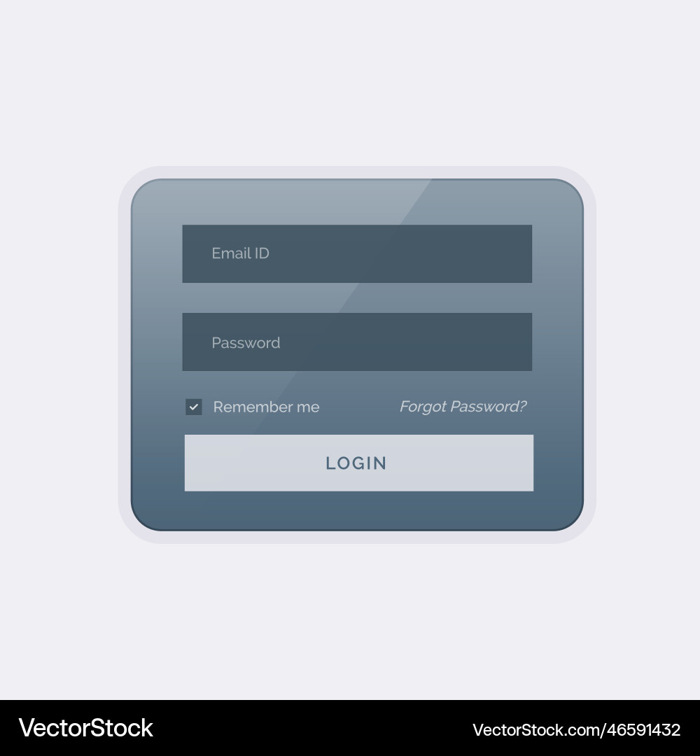 Clean modern login form ui template design vector image