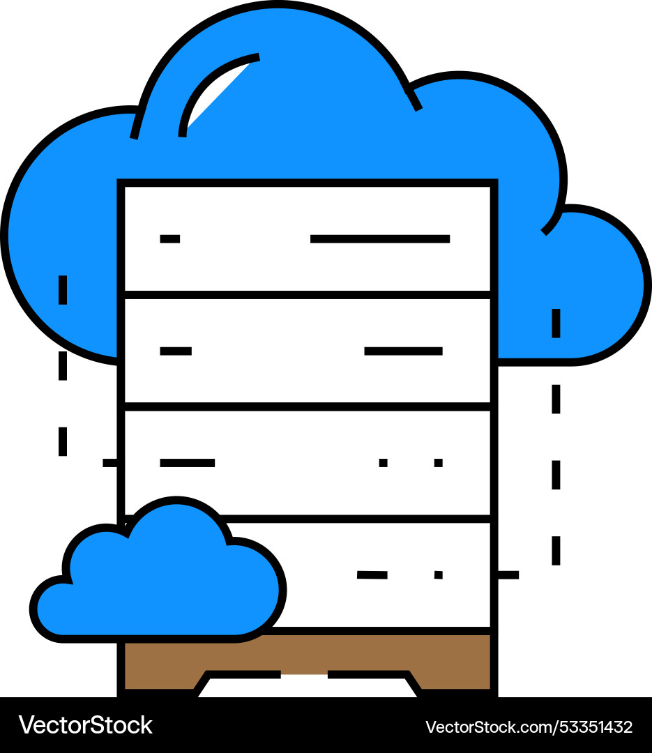 Cloud database icon color Cloud database icon color vector image