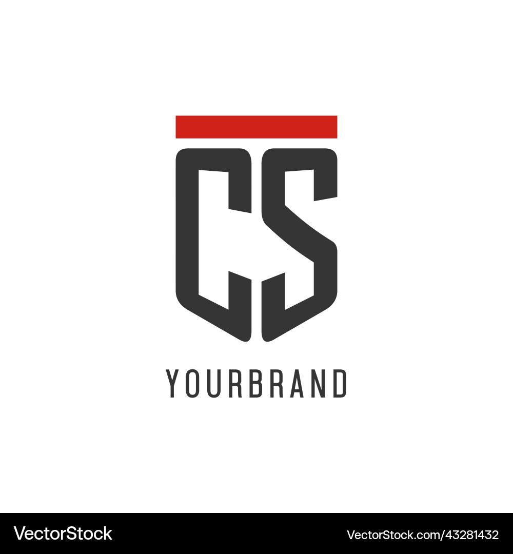 Cs initial esport logo with simple shield design Vector Image