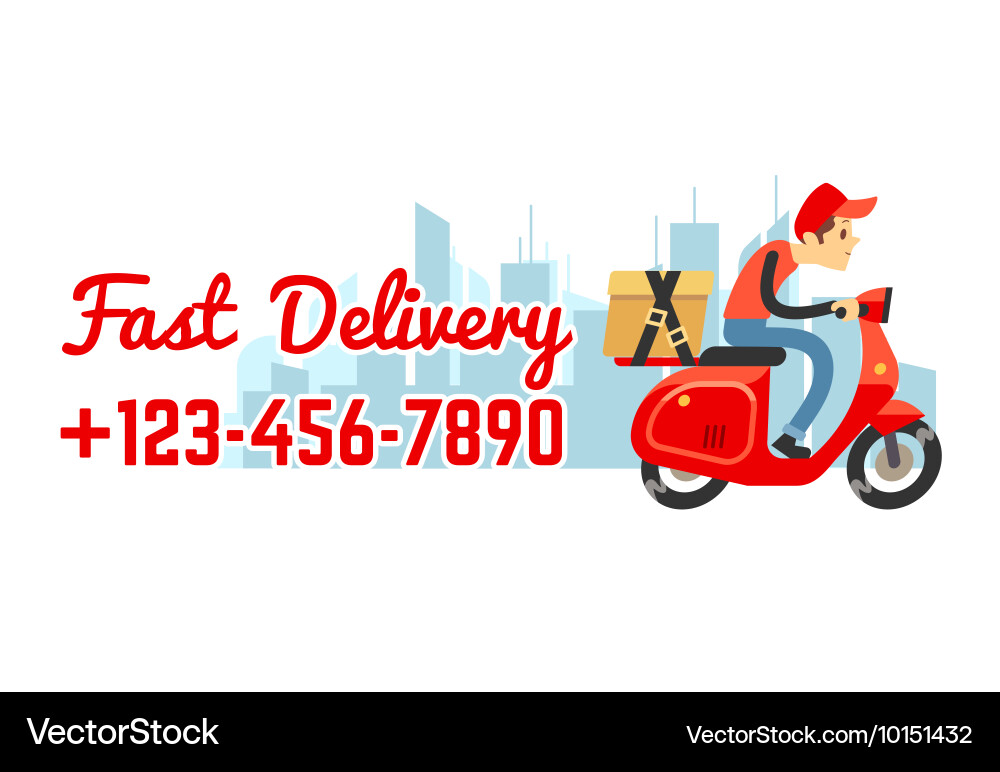 Delivery service banner with call number vector image
