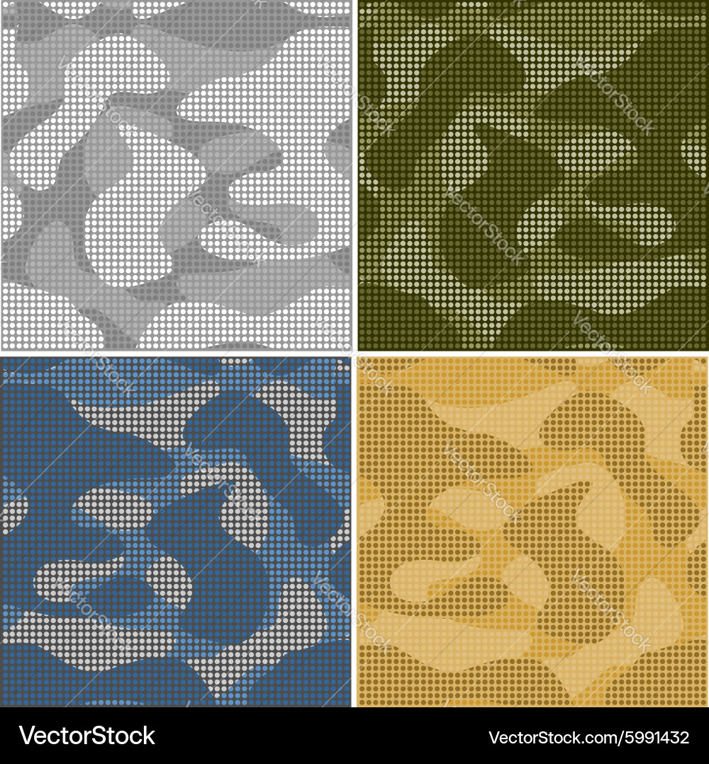 Digital Camouflage Patterns - Set Vector Image