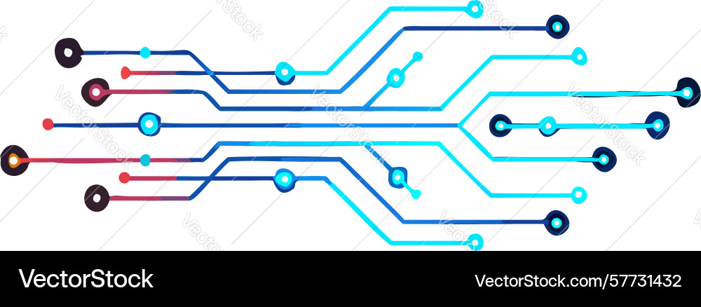 Digital circuit board connection abstract pattern vector image