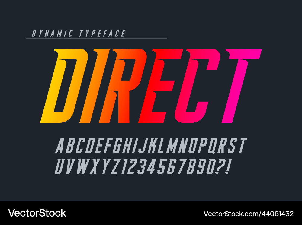 Dynamic Speed Alphabet Set vector image