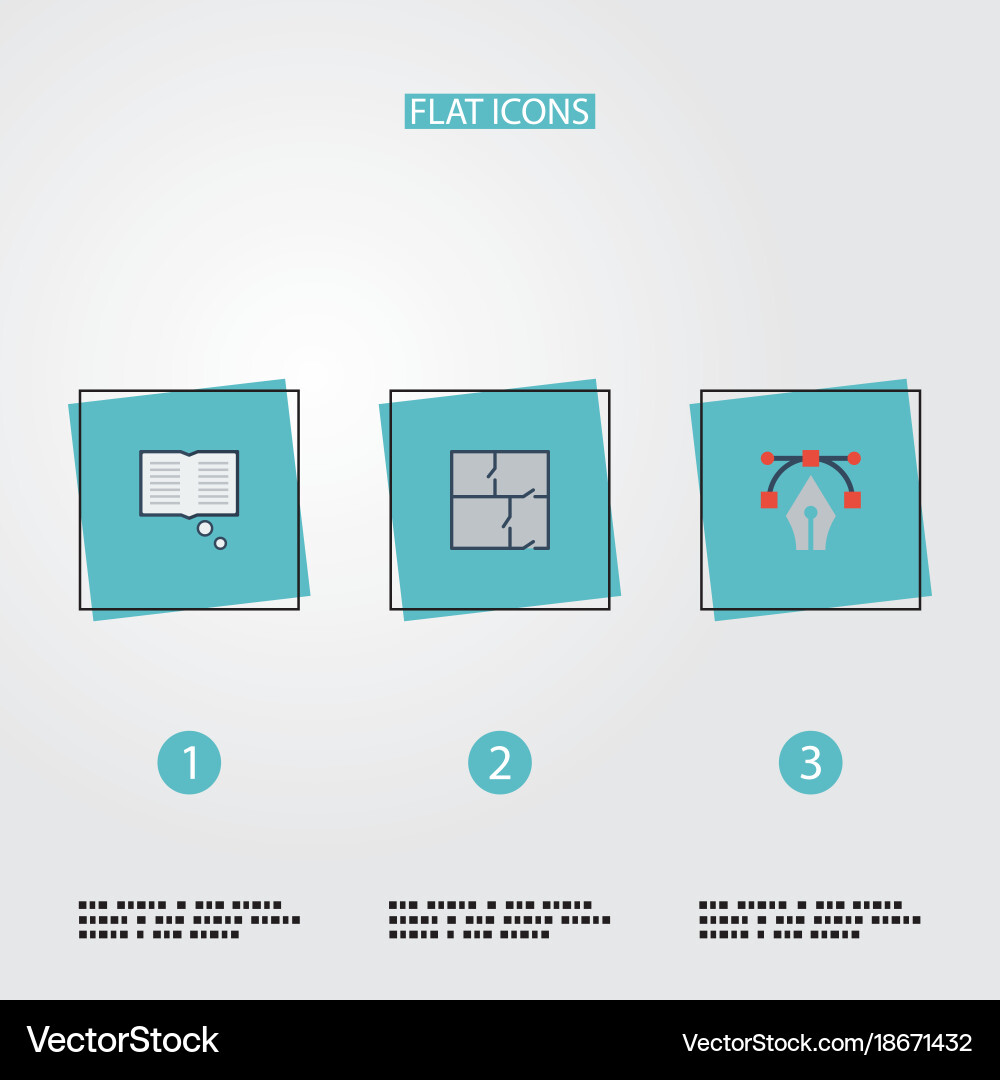 Flat icons scheme science writing and other vector image