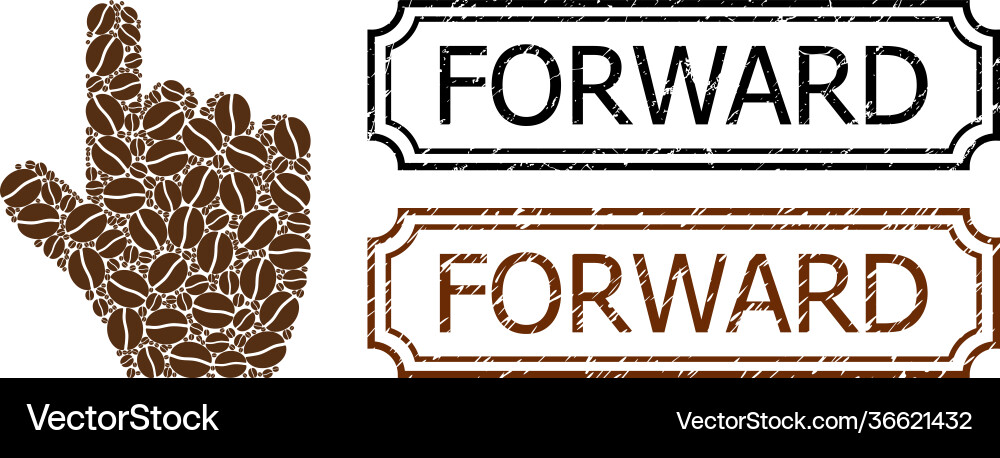 Forward distress badges with notches and pointer Vector Image
