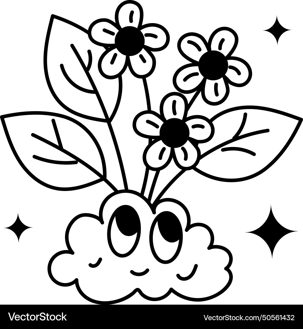 Growing flowers Royalty Free Vector Image VectorStock