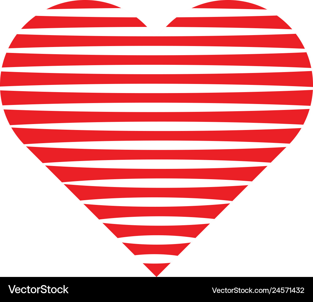 Heart icon consist of line textured patterns Vector Image