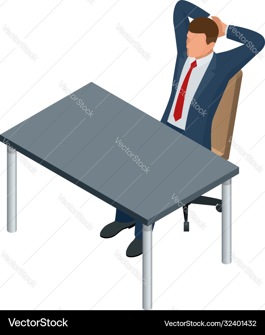 Isometric businessman isolated on write creating Isometric businessman isolated on write creating vector image