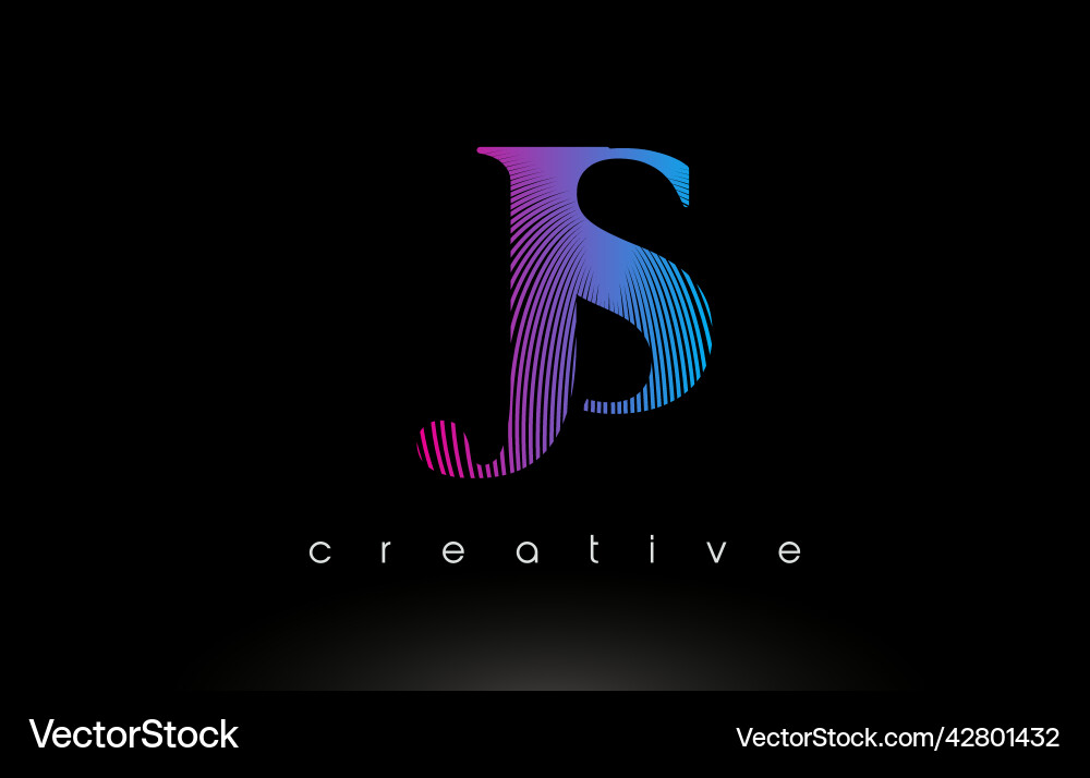 Js logo design with multiple lines and purple Vector Image