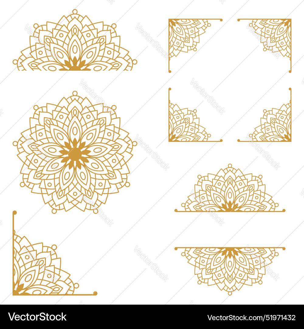 Mandala design element collection set Vector Image