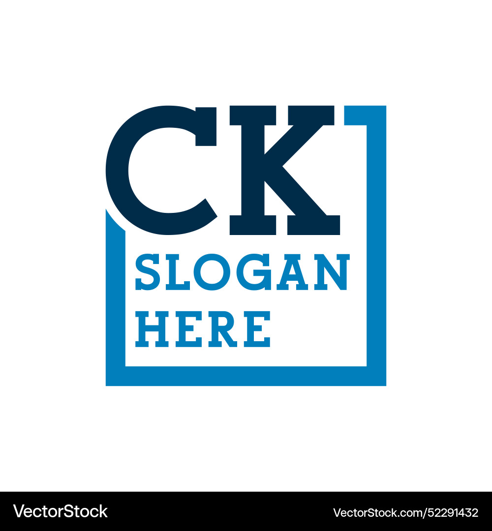 Minimal initials logo letters c and k ck initial Vector Image