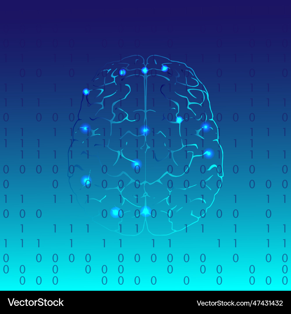 Neural network artificial intelligence computer Neural network artificial intelligence computer vector image