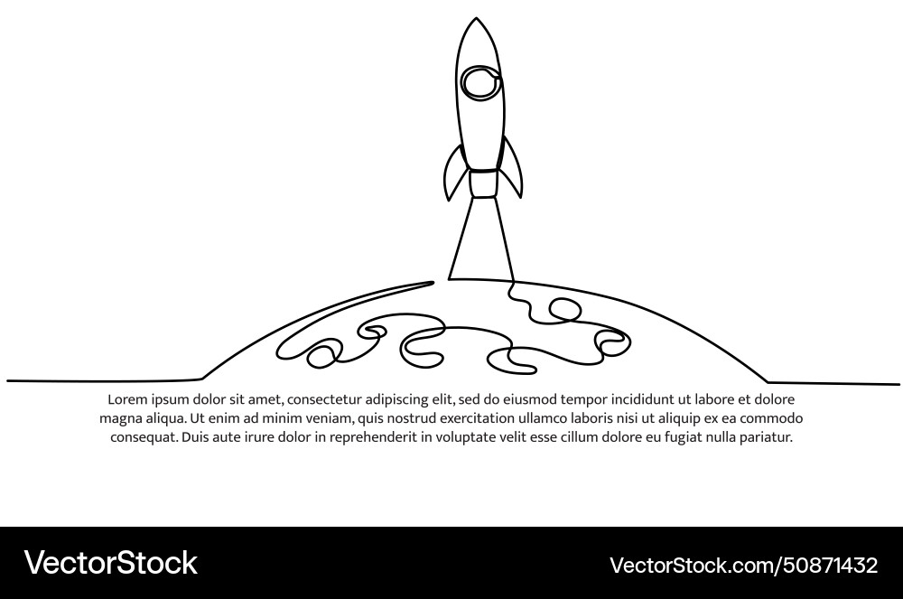 One continuous line of journey to the moon One continuous line of journey to the moon vector image