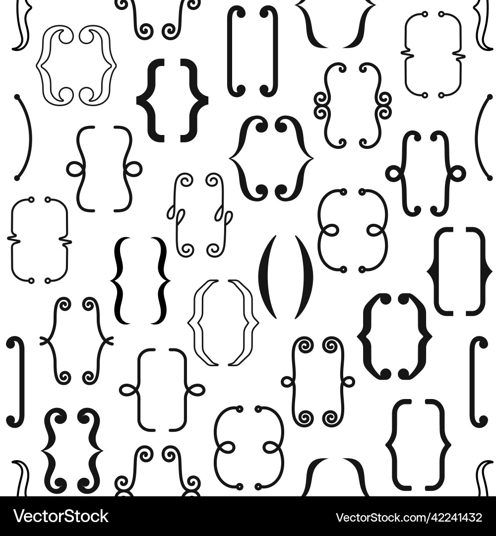 Parenthesis text brackets seamless pattern Parenthesis text brackets seamless pattern vector image