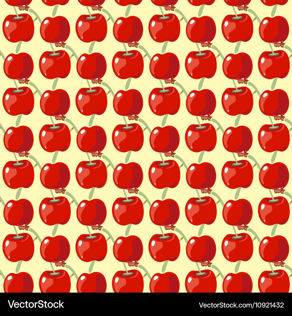Red Cherry Seamless Pattern Vector Image