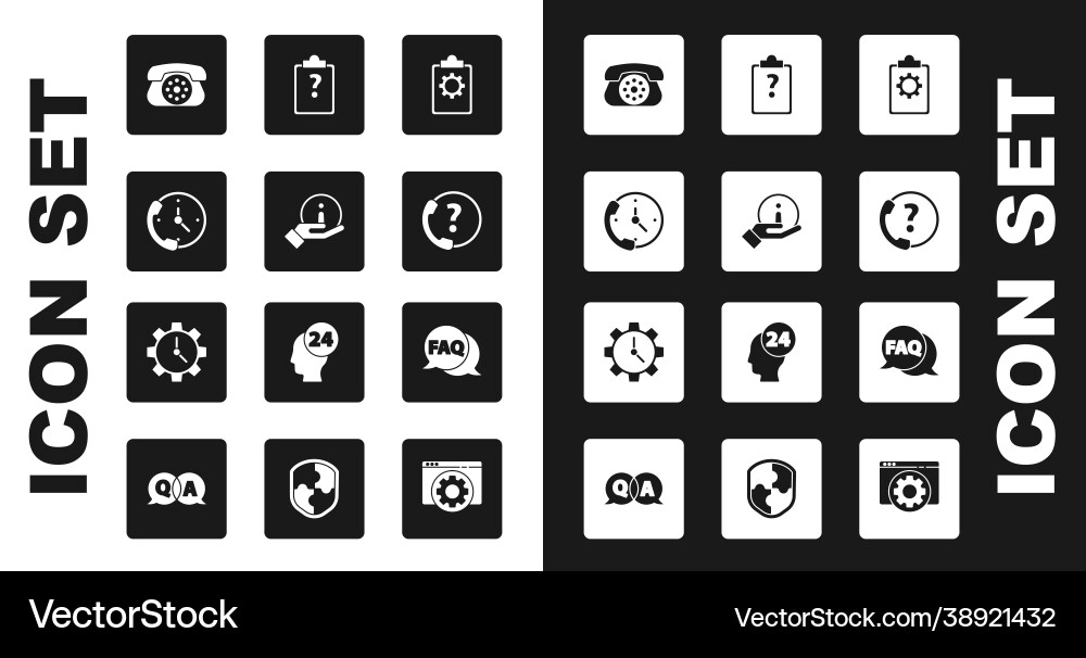 Set checklist with 24 hours service information Set checklist with 24 hours service information Vector Image