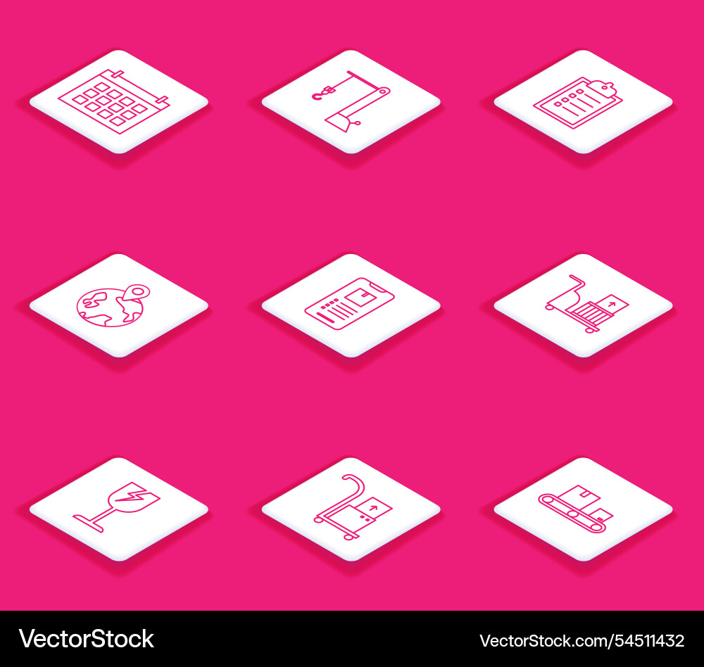 Set line calendar verification of delivery list Set line calendar verification of delivery list vector image
