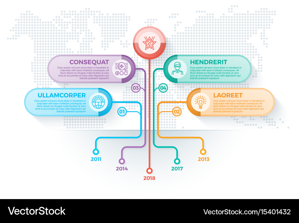 Tree infographics template with 4 branches options vector image