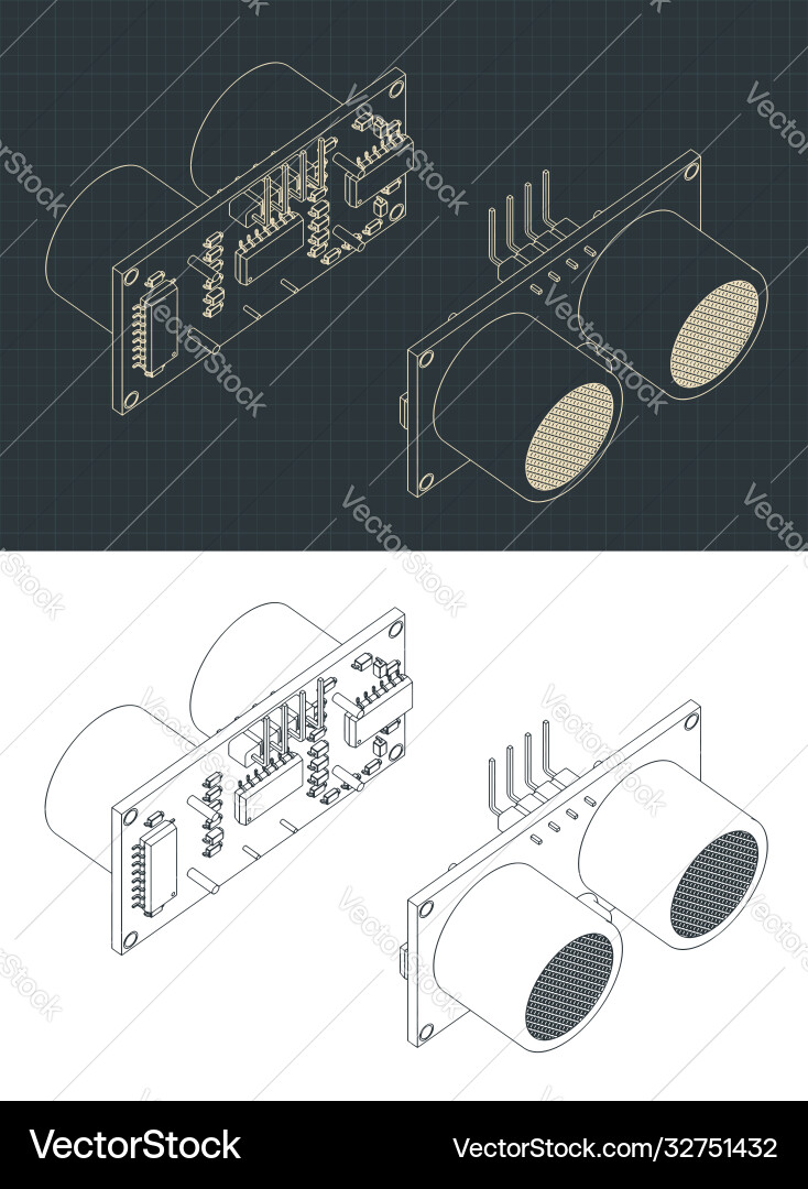 Ultrasonic Sensor for Robotics vector image