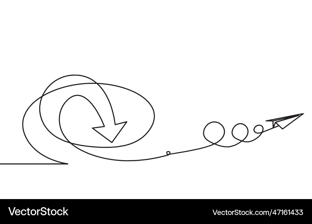 Abstract continuous lines arrows and paper plane Abstract continuous lines arrows and paper plane Vector Image