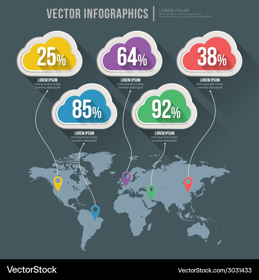 Abstract infographic flat design workflow layout vector image