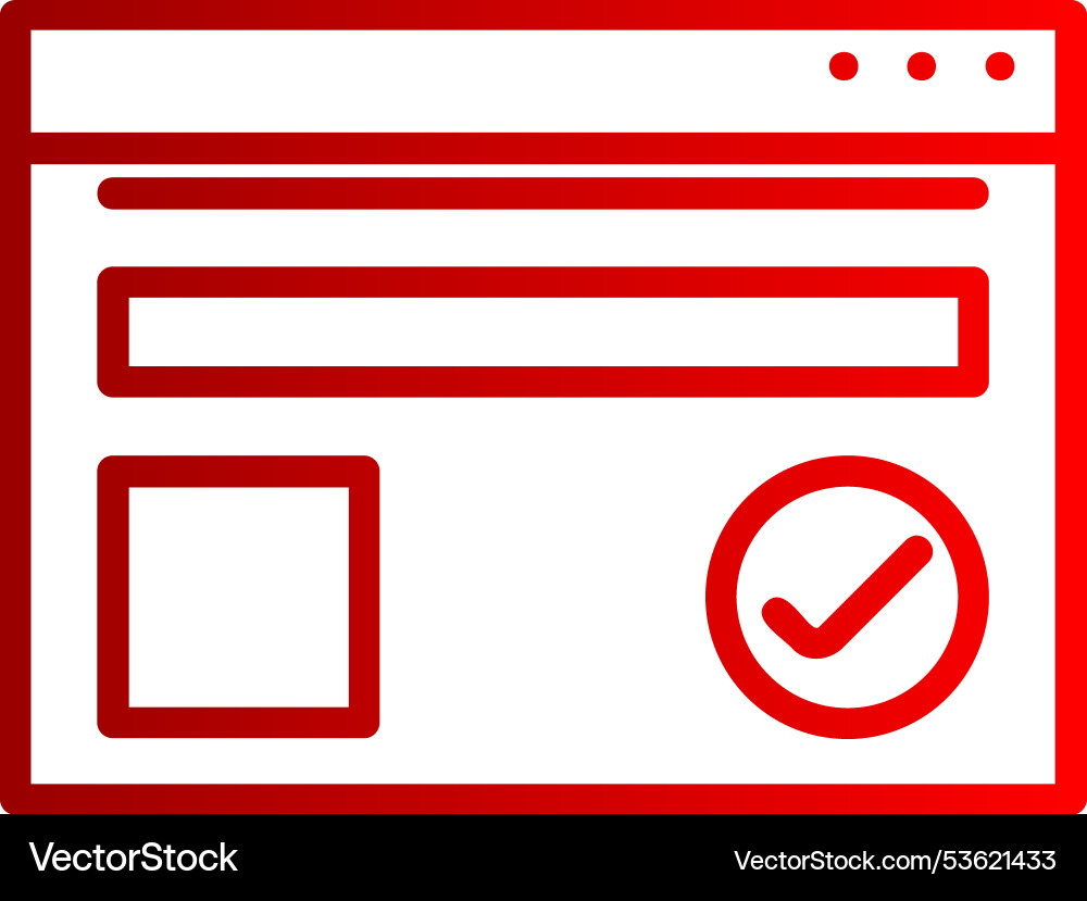 Browser line gradient icon vector image