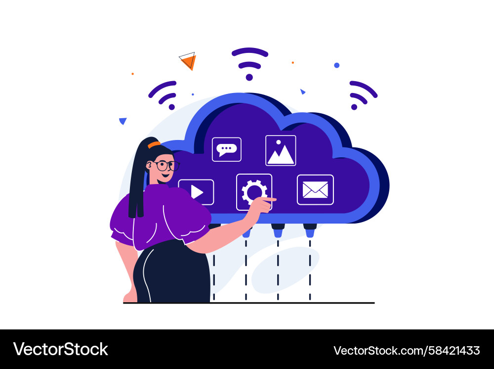 Cloud Computing Data Storage Concept Vector Image