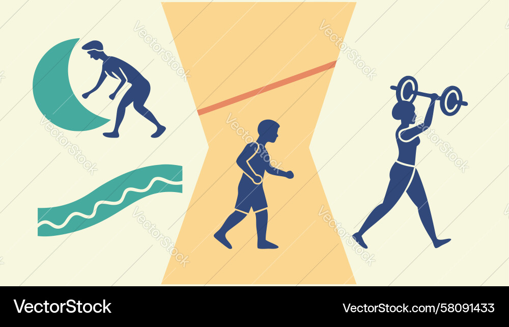 Dynamic Running Figures Vector Image