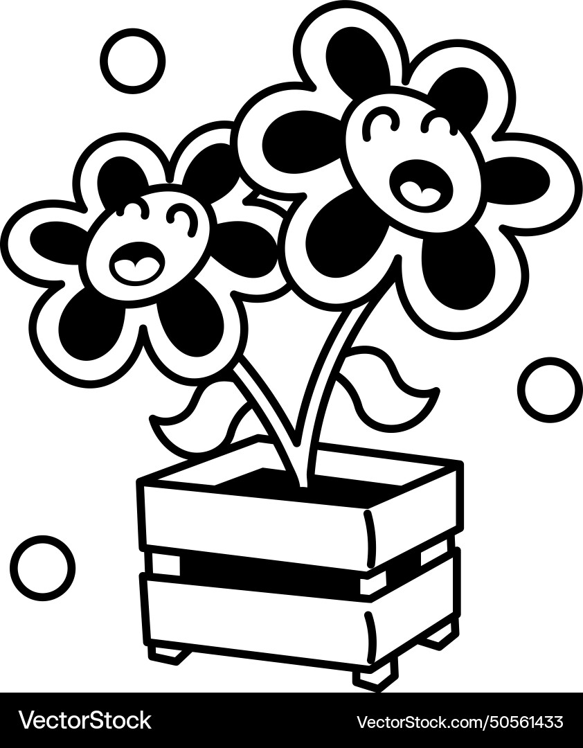 Flower bed Royalty Free Vector Image VectorStock